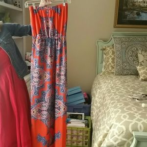Strapless maxi dress